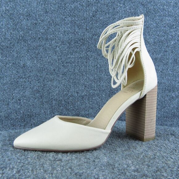 Oasis Society‎ Women Ankle Strap Sandal Shoes Size 6 Medium Bone White Synthetic - Picture 1 of 10